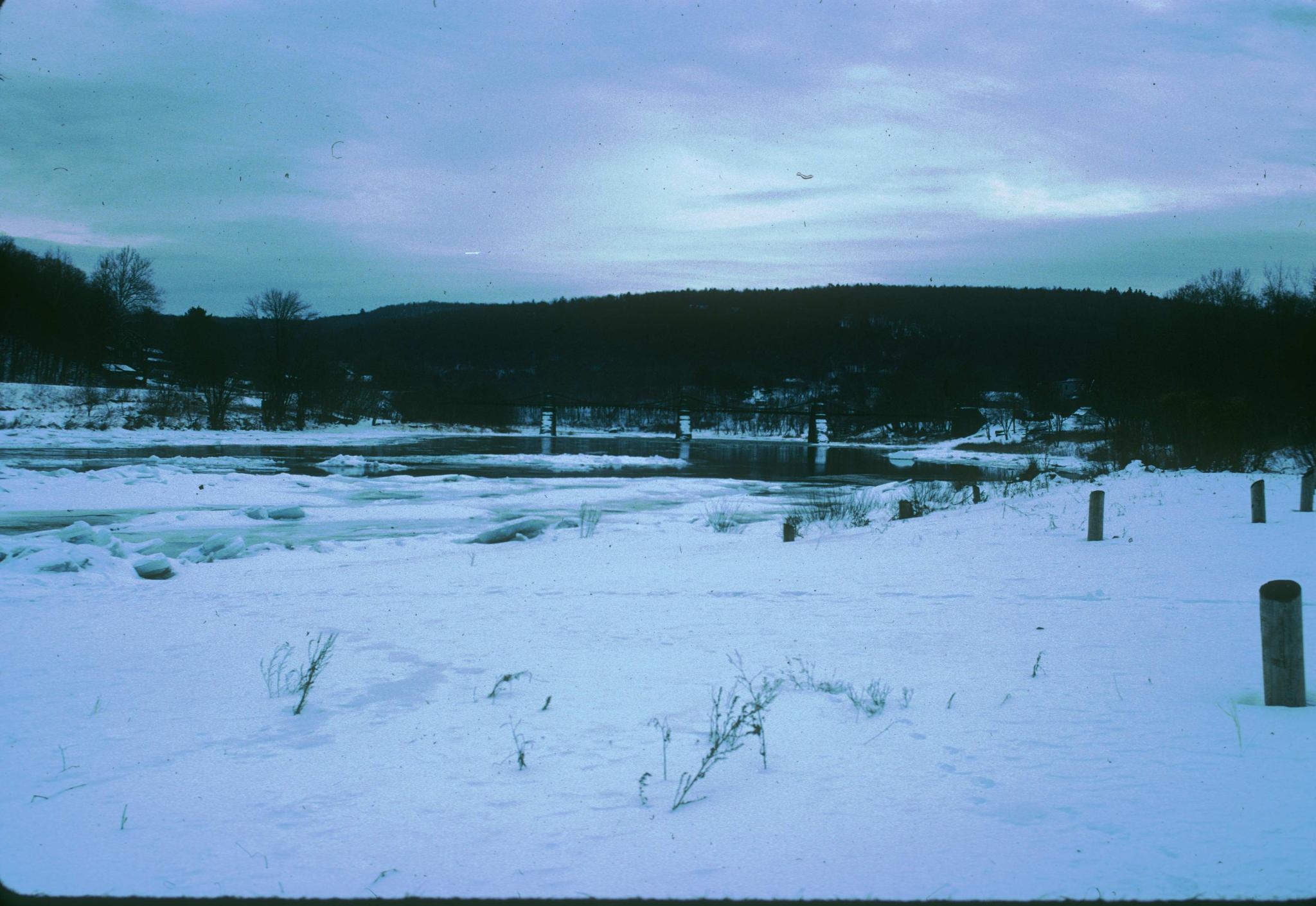 Photograph of the Delaware Aqueduct, also known as the Roebling Bridge, during…