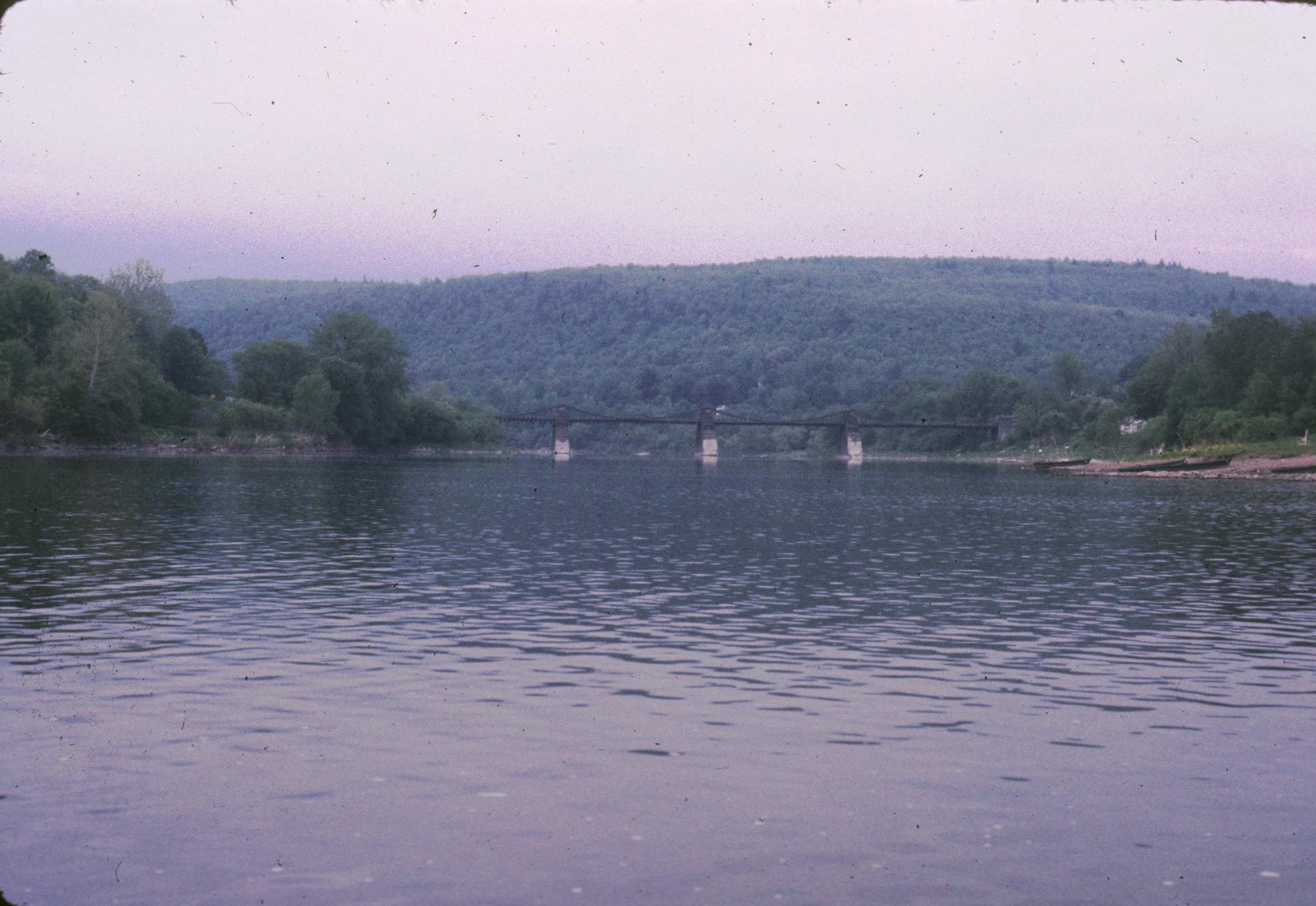 Photograph of the Delaware Aqueduct, also known as the Roebling Bridge. View…