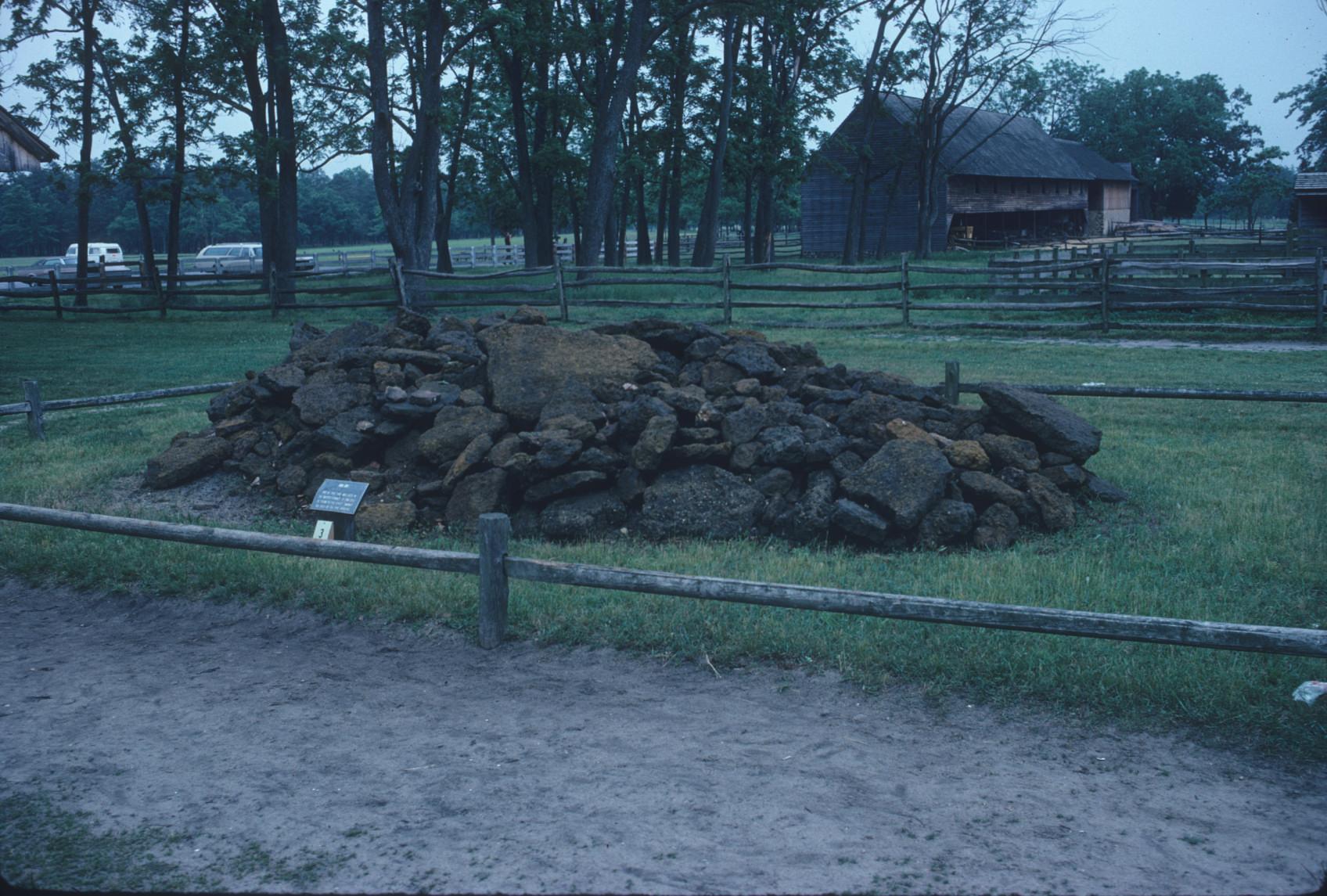 Pile of bog ore at Batsto site.