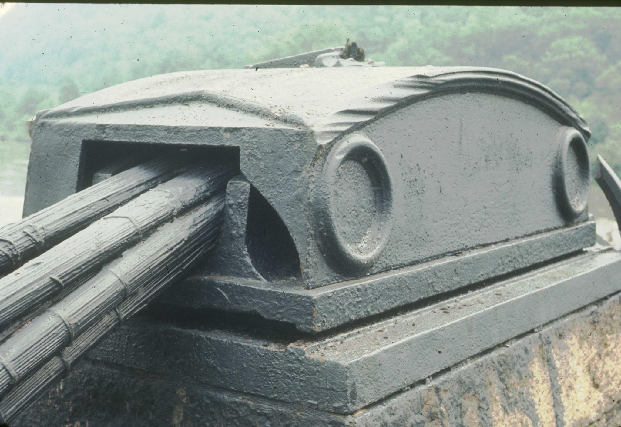 Detail photograph of Delaware Aqueduct showing grooves worn into metalwork by…