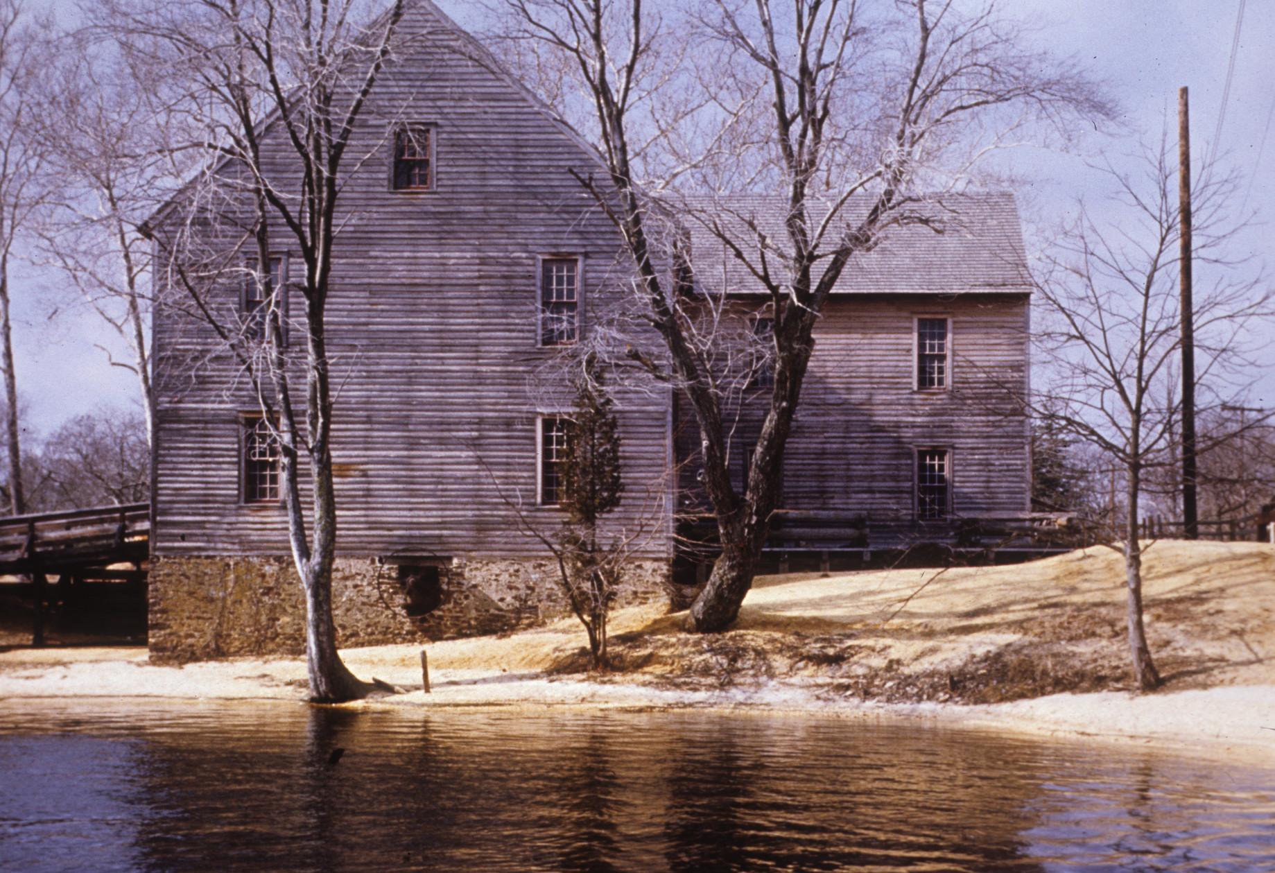 View of Batsto saw mill across pond