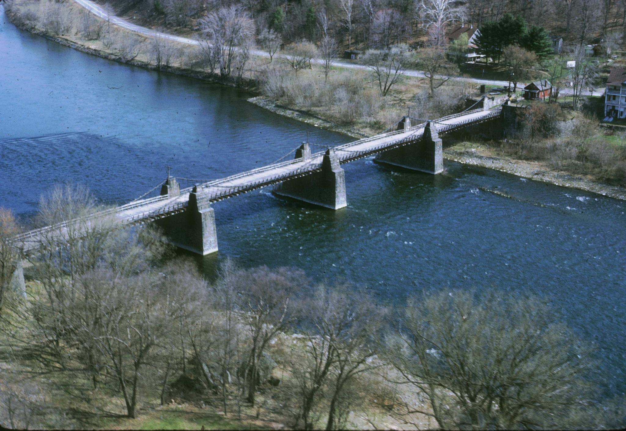 Photograph of the Delaware Aqueduct taken from a helicopter.The aqueduct…