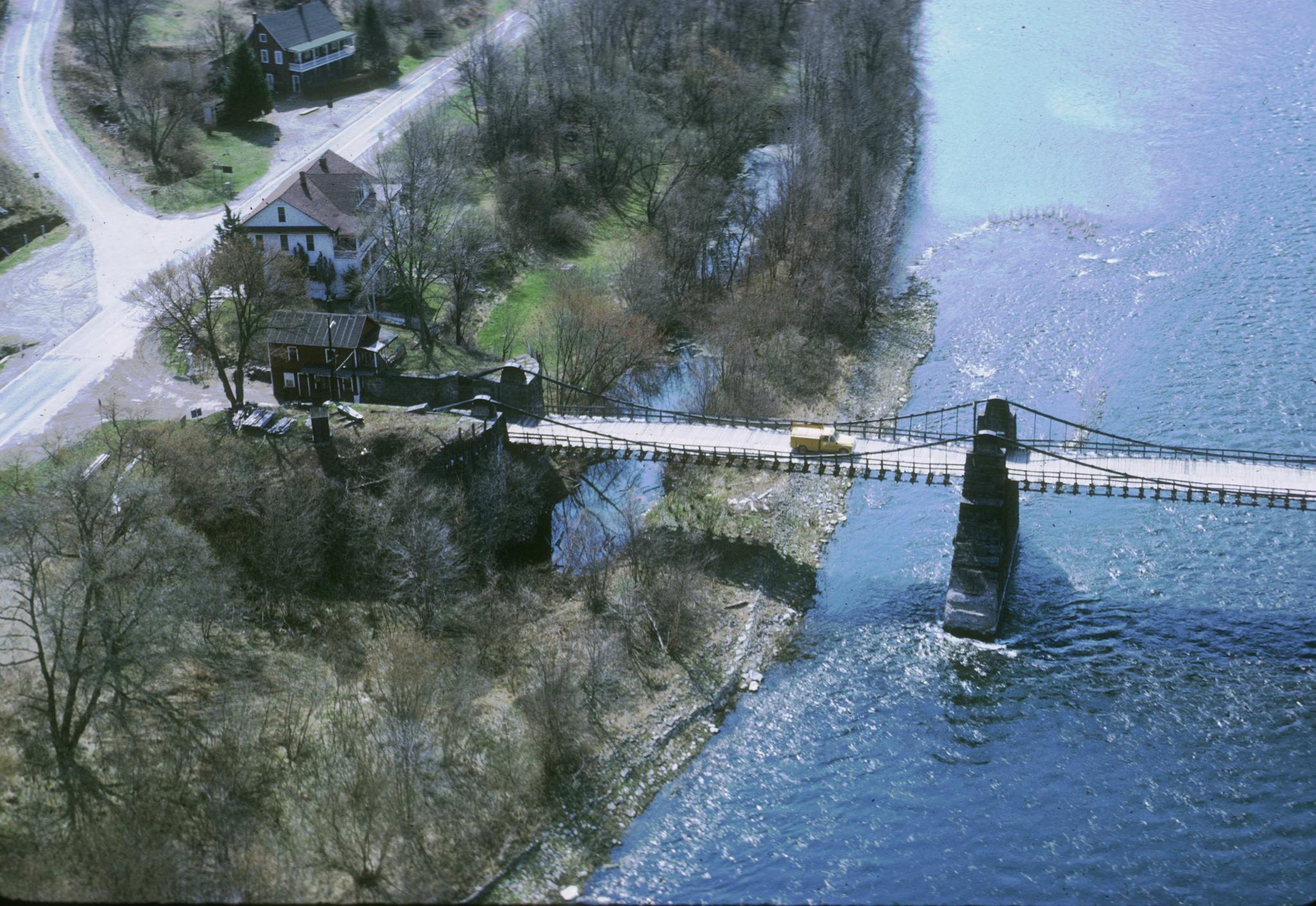 Photograph of the Delaware Aqueduct taken from a helicopter.  Photograph shows…