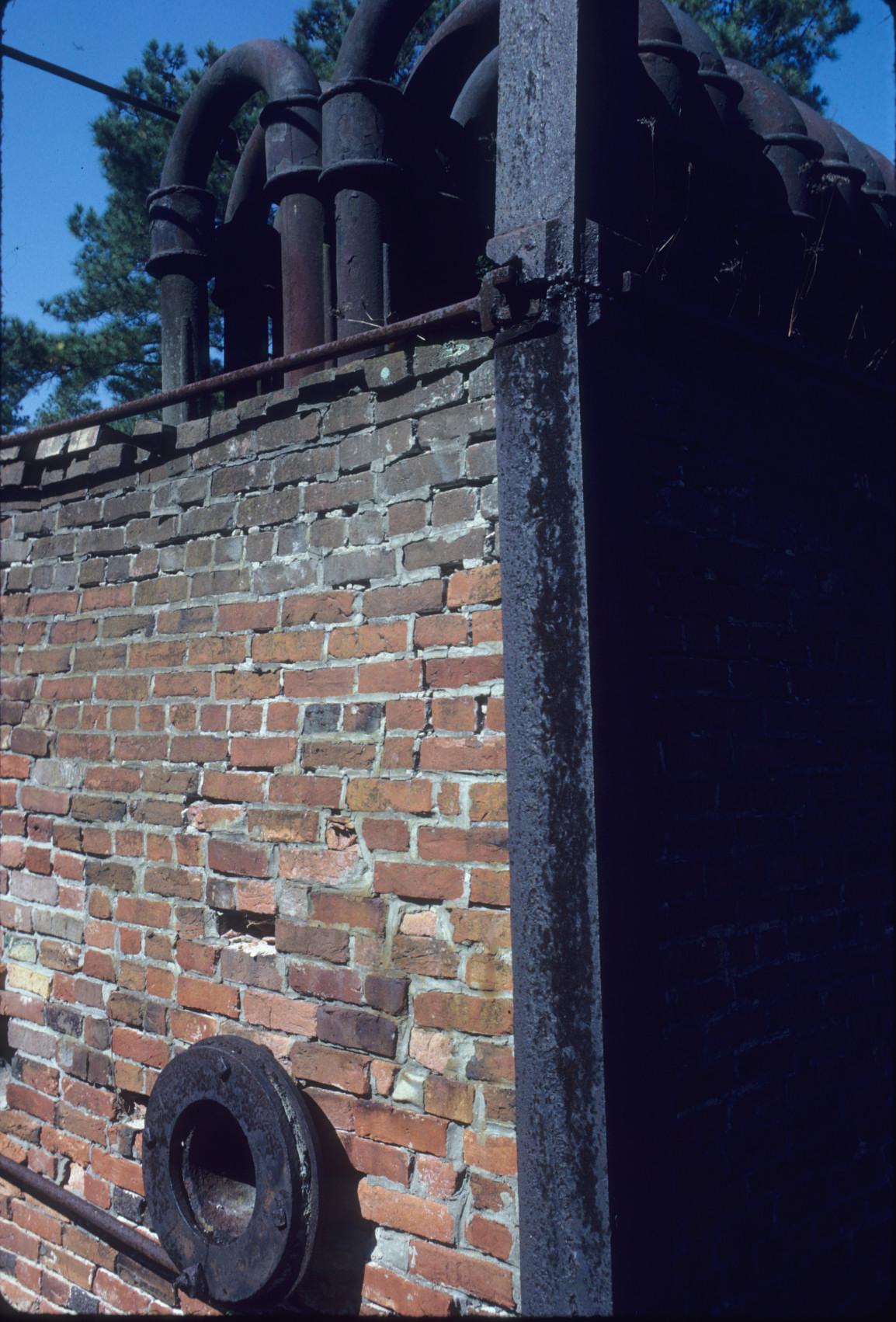 Stove on top of furnace to pre-heat blast air.