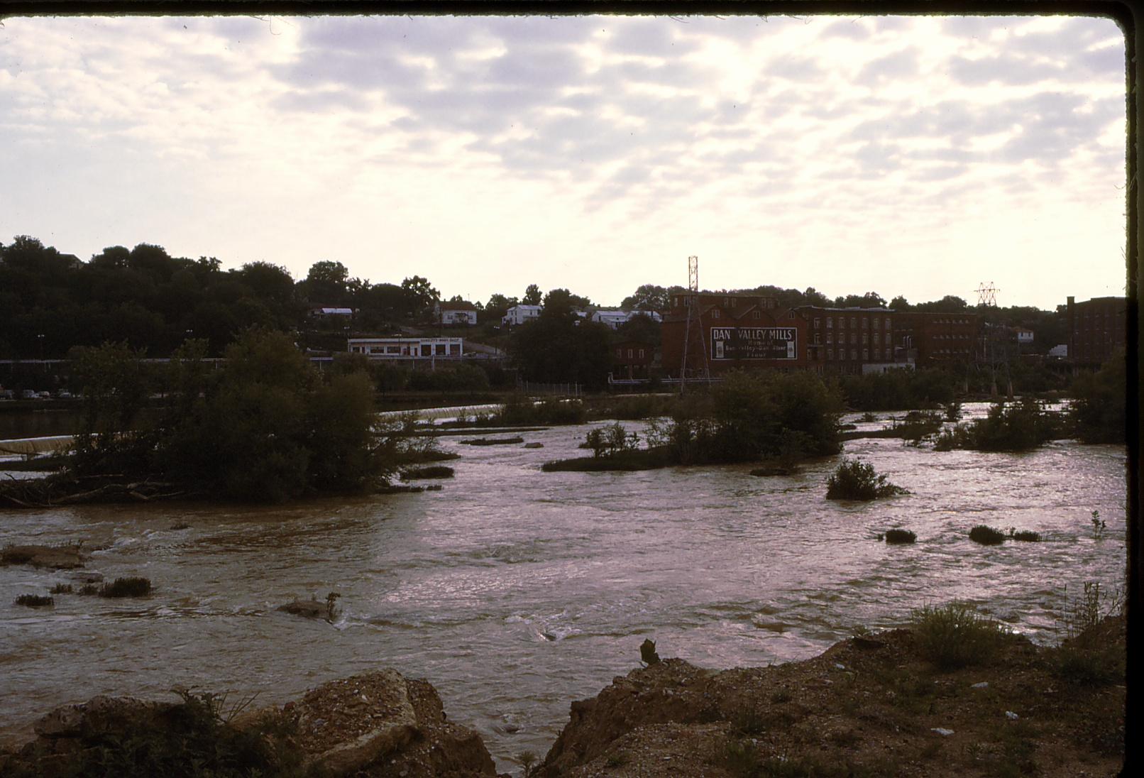 Looking N.; Flour Mill and Dan River Mills