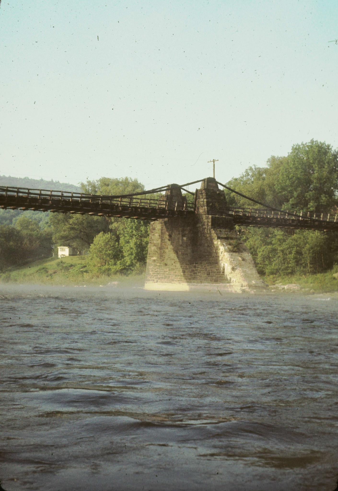 Photograph of Delaware Aqueduct in the mists.The aqueduct was constructed…