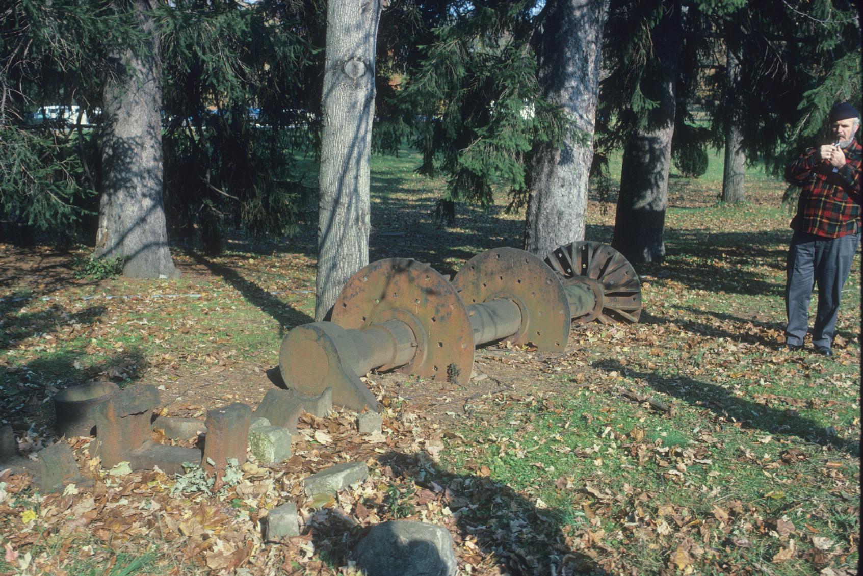 Remains of water wheel from former iron furnace