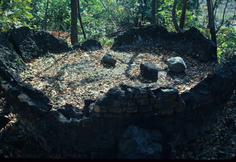 Brick base remnant of former blast furnace