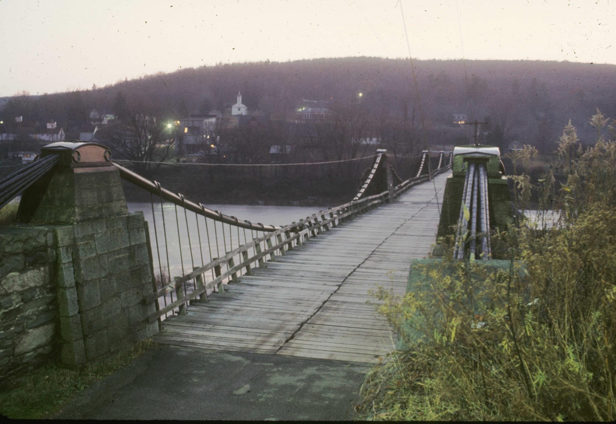 Photograph of the Delaware Aqueduct, also known as the Roebling Bridge, looking…