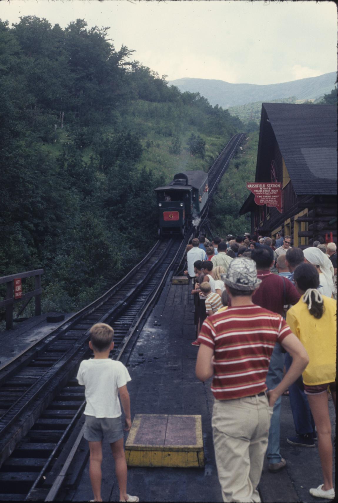 Base station with approaching train