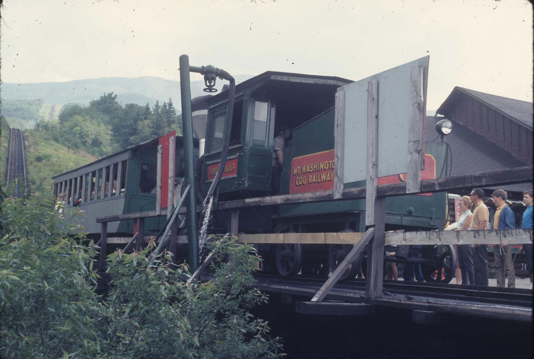 Locomotive and car at Base station