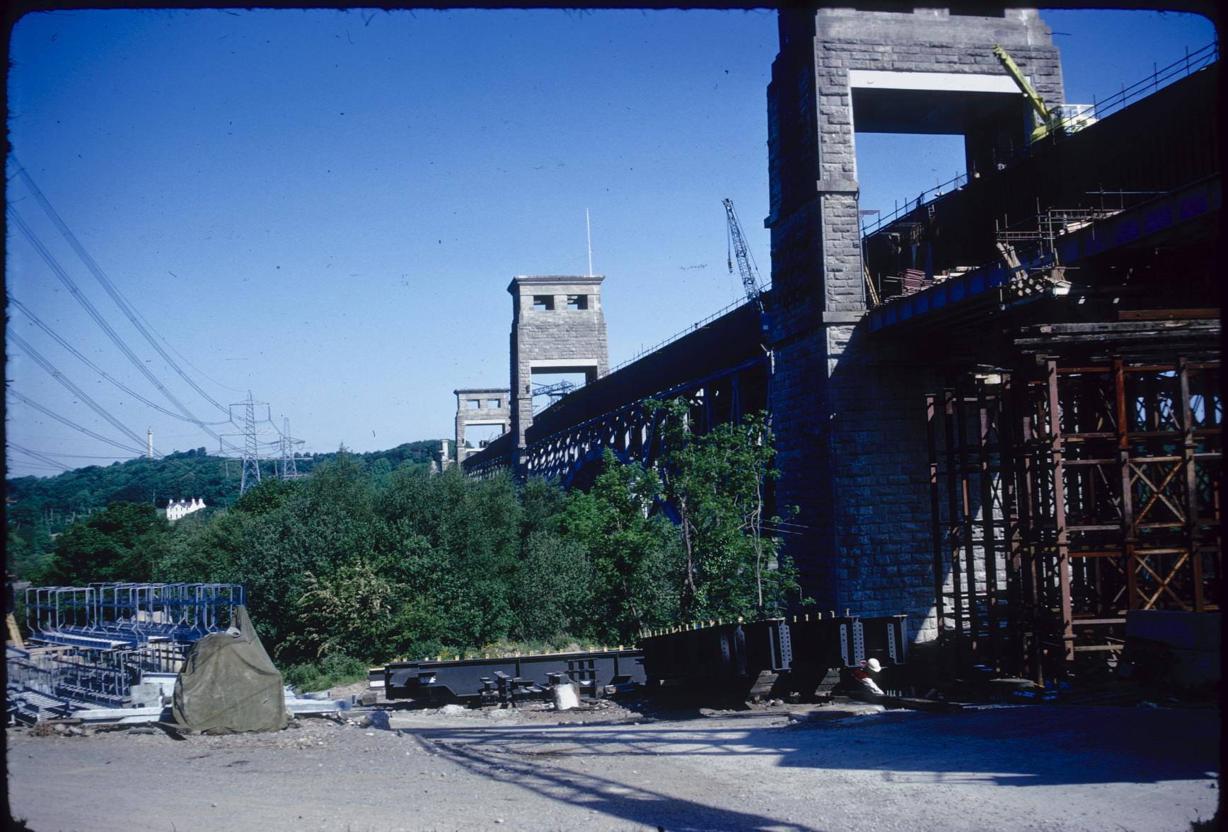 View of bridge from ground on Southwest side