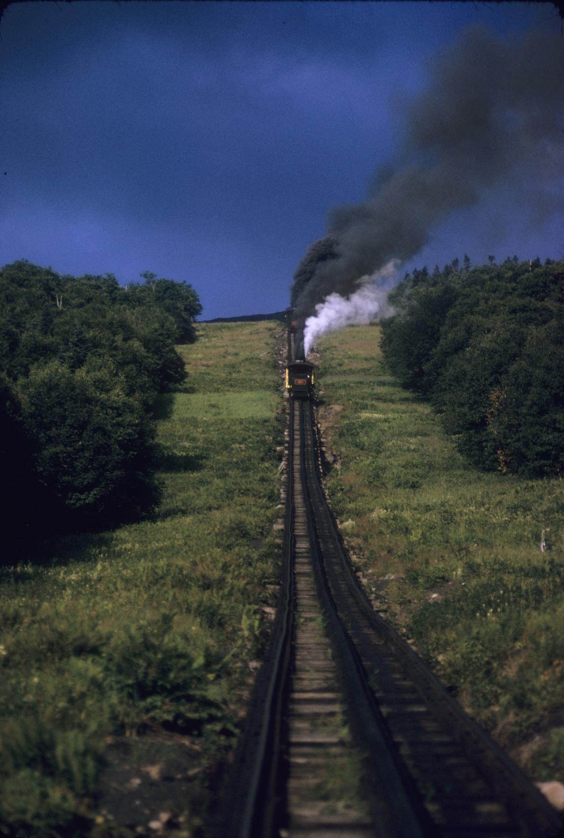 Ascending train on slope