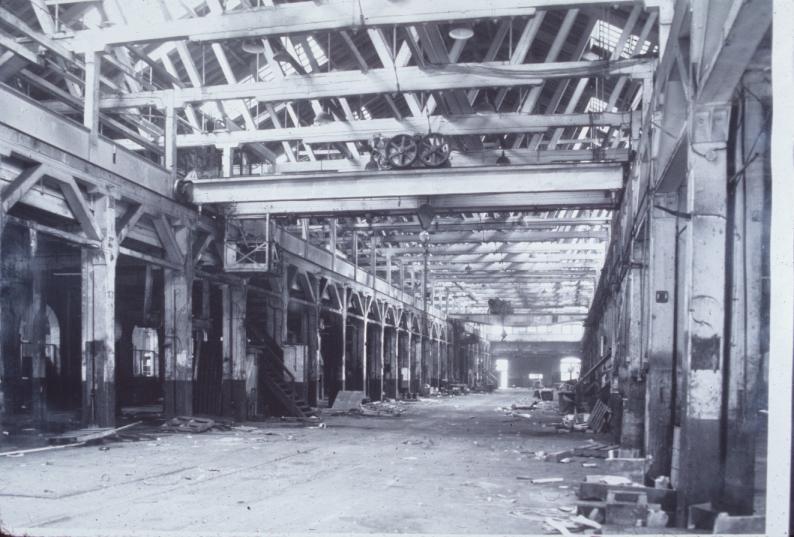 B/W image of apparently abandoned building