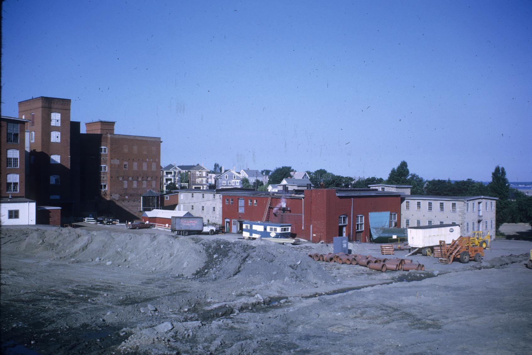 View of Chace's Thread Mill and the Marshall Hat Factory in foreground. 