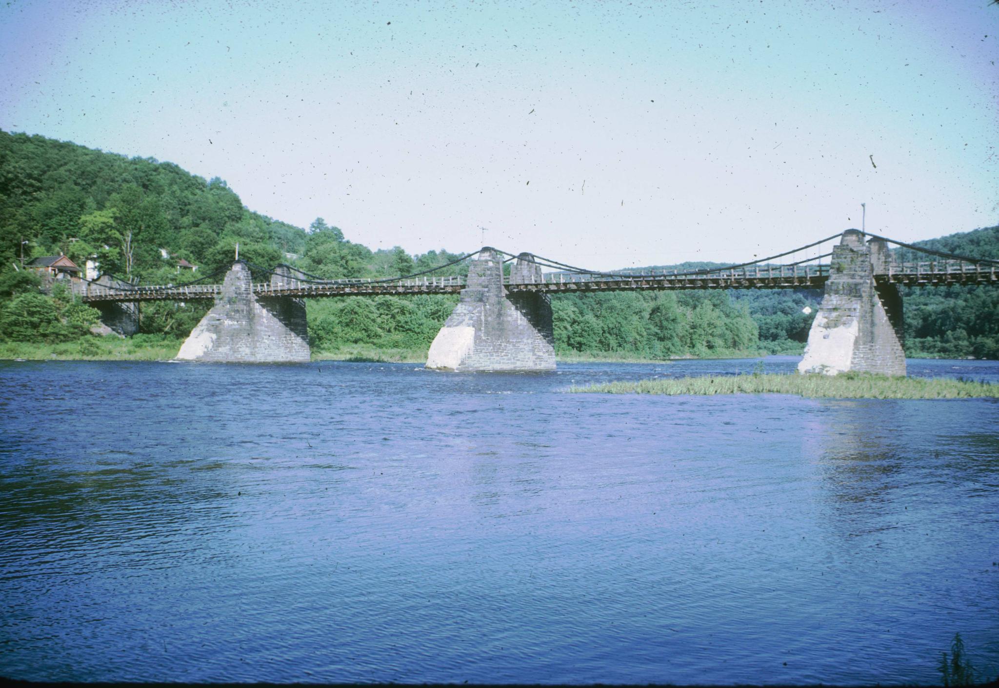 Photograph of the Delaware Aqueduct, also known as the Roebling Bridge, taken…