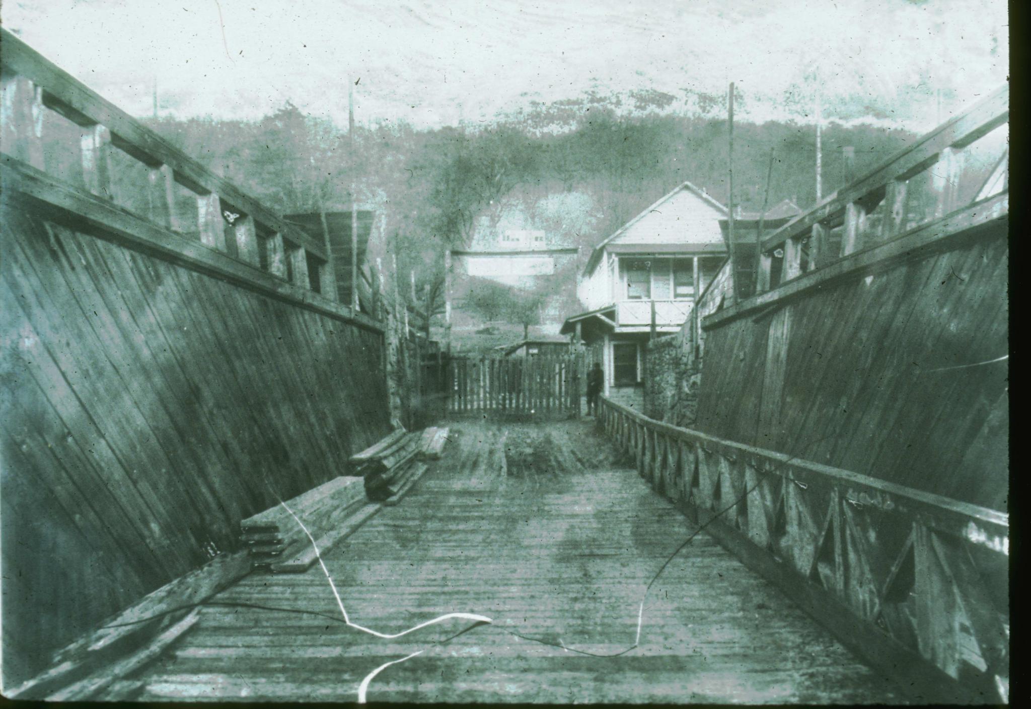 Historic photograph of the Delaware Aqueduct taken around 1900.The aqueduct…