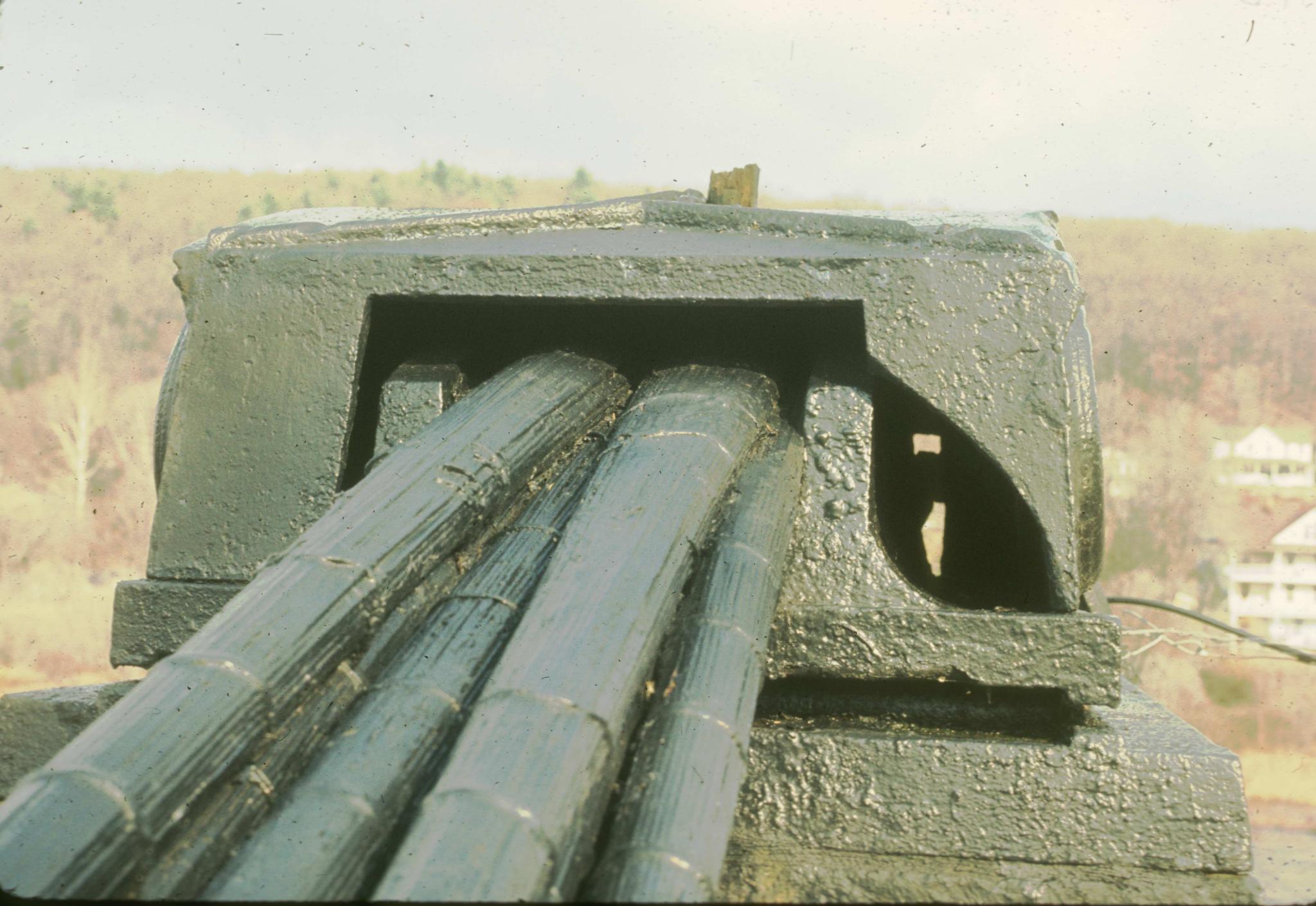 Photograph of the southwest saddle of the Delaware Aqueduct.The aqueduct…