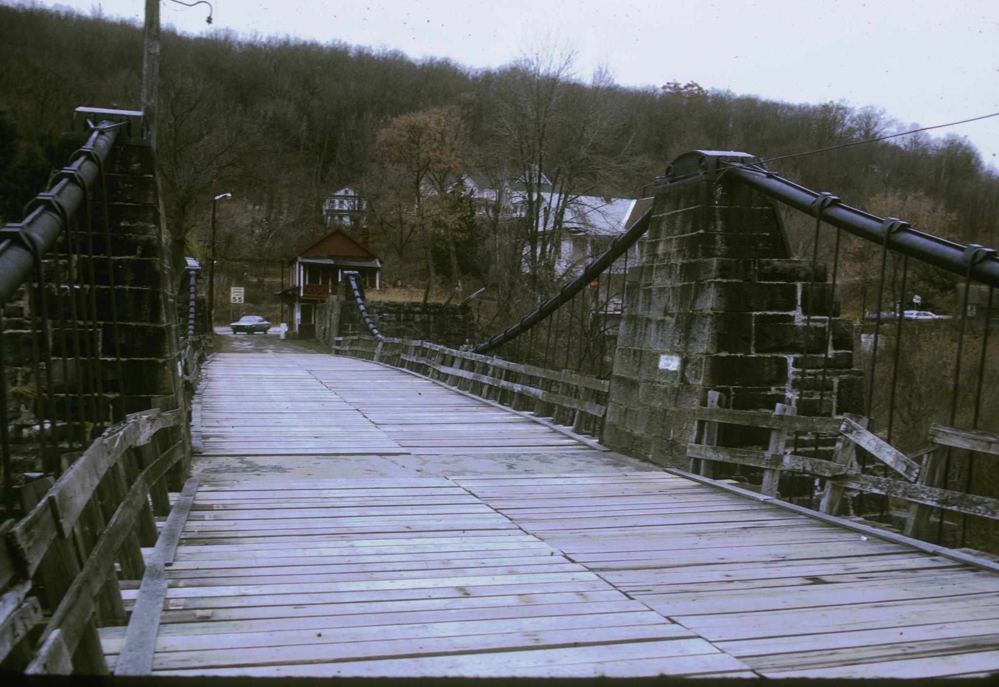 View down the deck of the Delaware Aqueduct.  Photograph taken from the 1969…