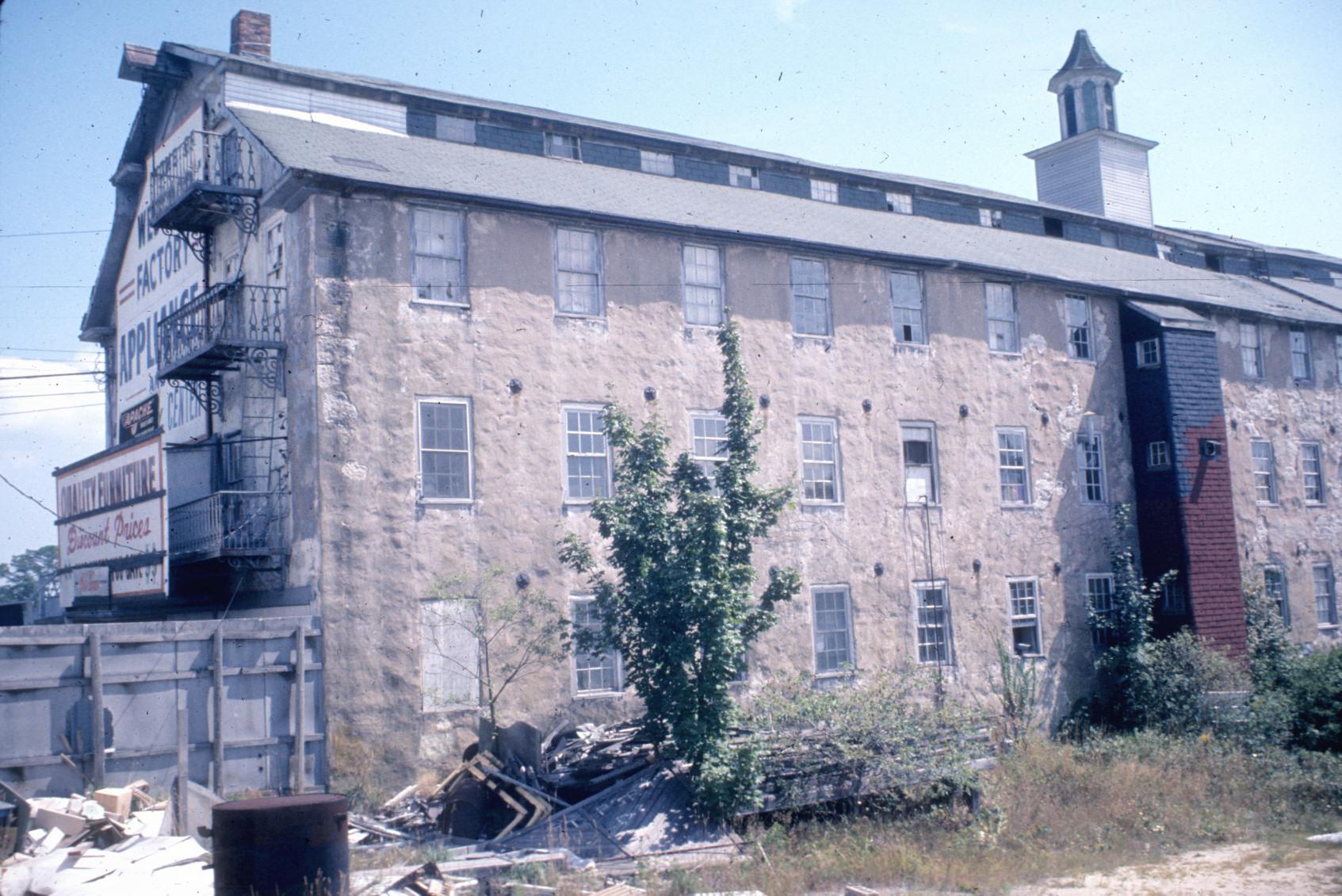 View of a textile mill in Westport, MA.