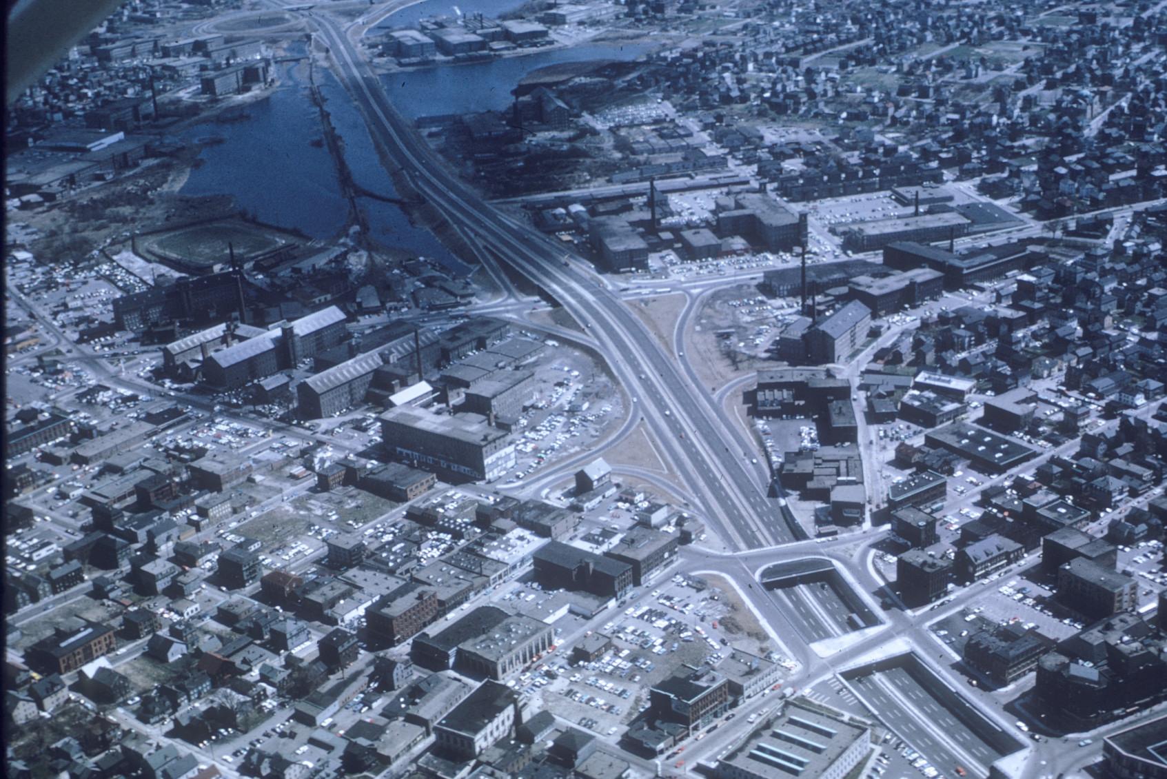 Aerial view of Fall River looking SSE.