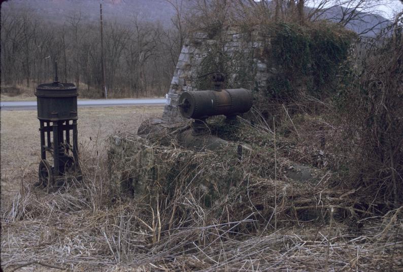 View of relative placement of furnace, boilers, and blowing engine