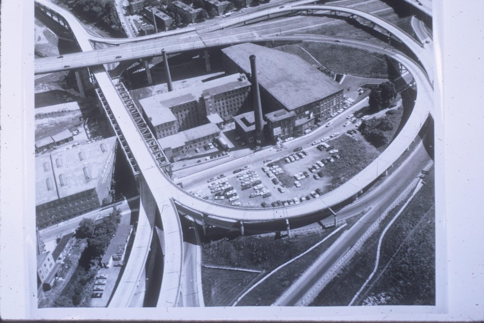 Aerial view of the Metacomet Mill in Fall River, MA.  