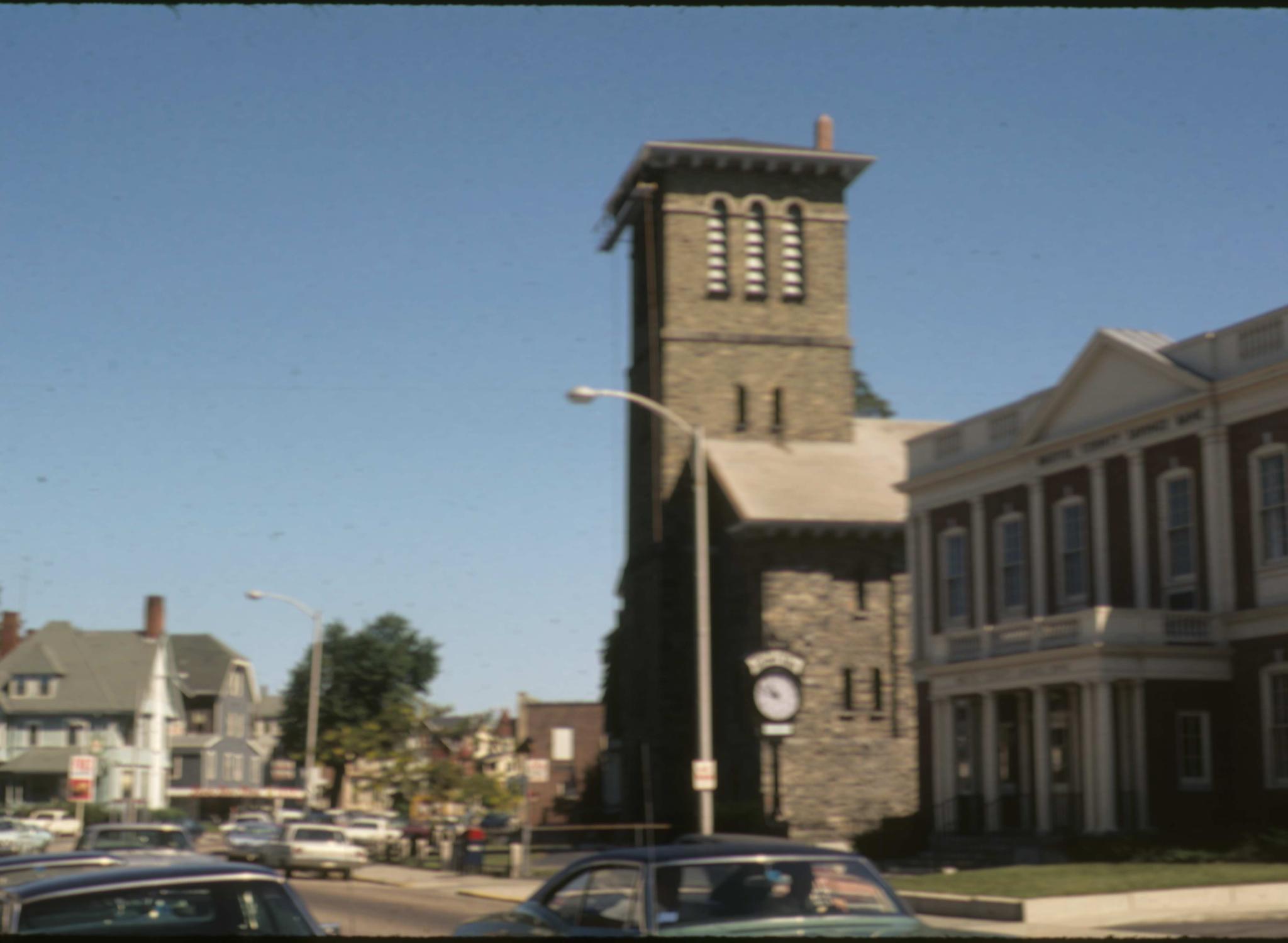 View of the Plymouth Congregational Church in Taunton, RI.  Located near Fall…