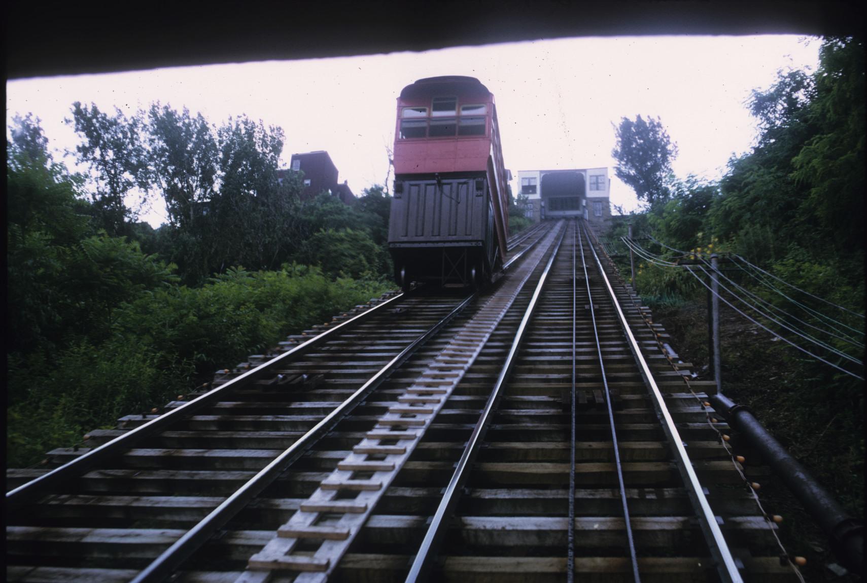 View up incline from inside Bottom station