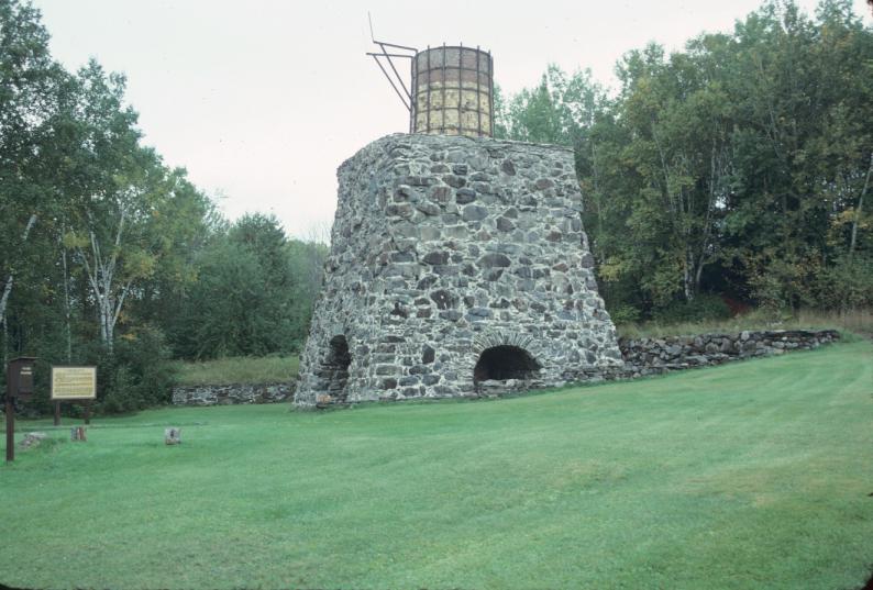 View of furnace showing access arches in base