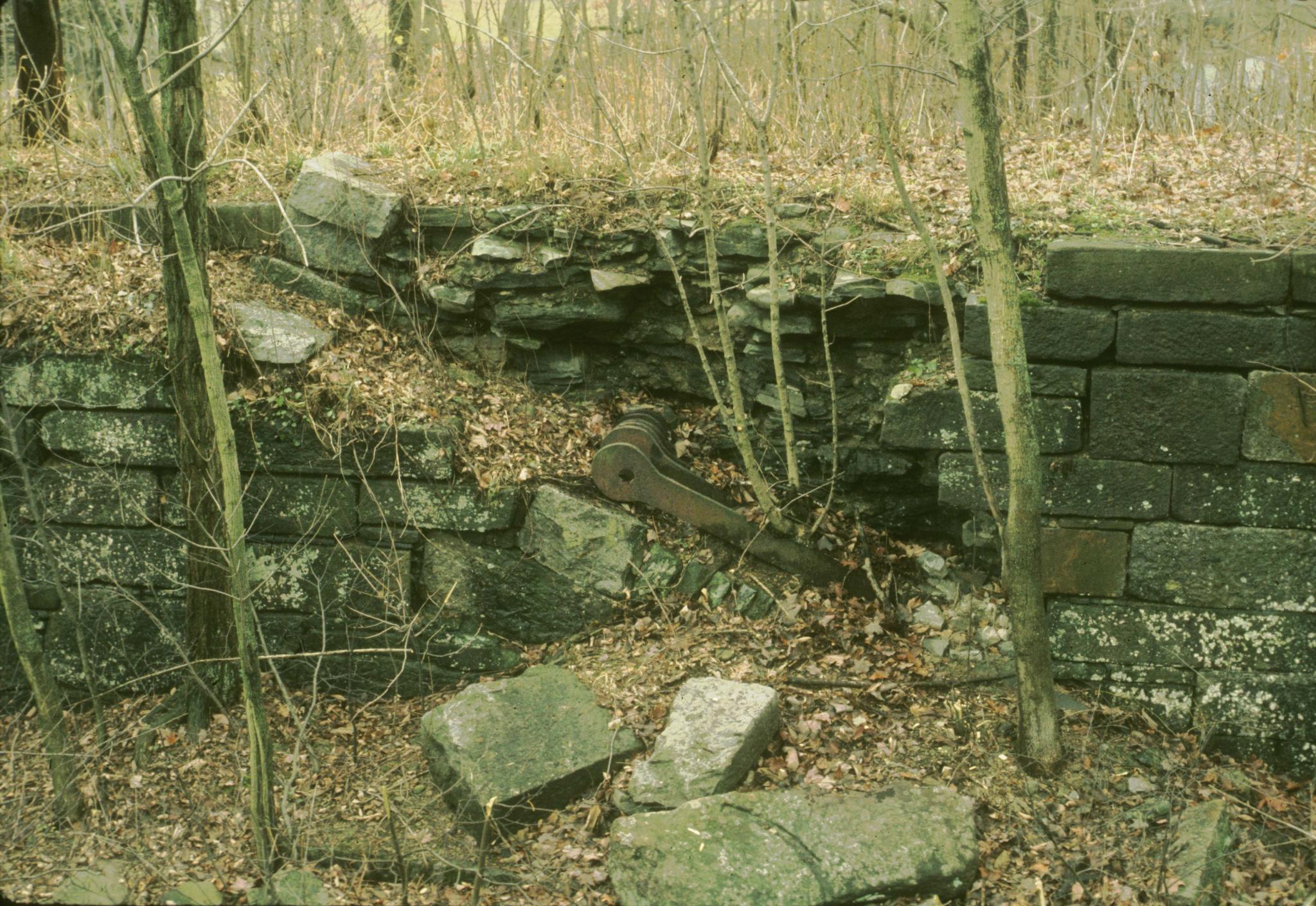 Photograph of the remains of the southeast anchor chain of the Neversink…