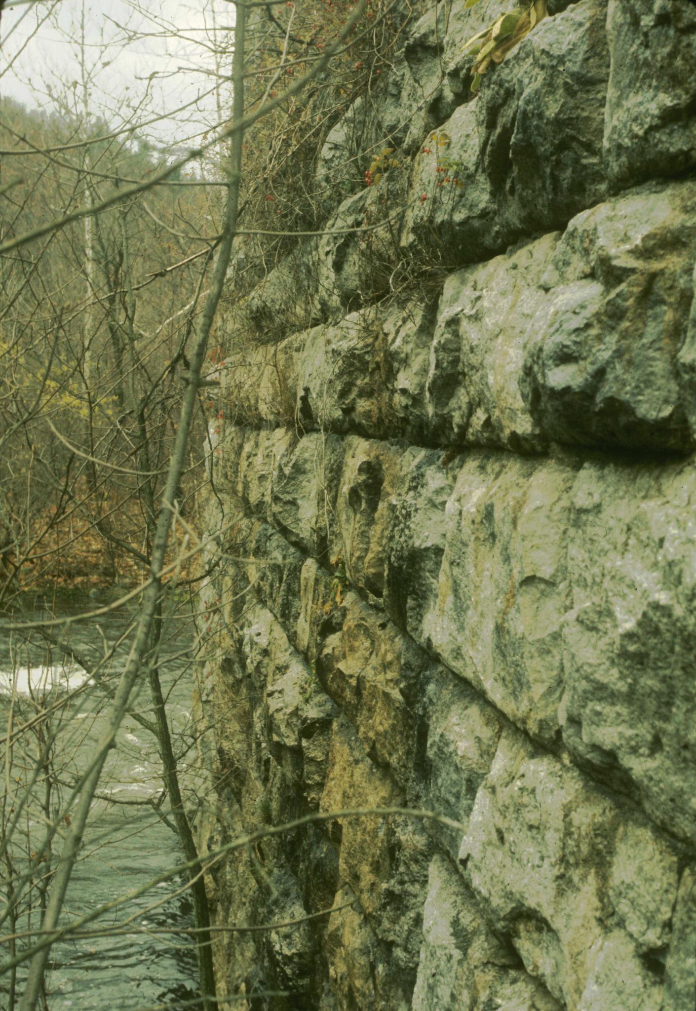 Close-up view of the north abutment of the Neversink Aqueduct.The Neversink…