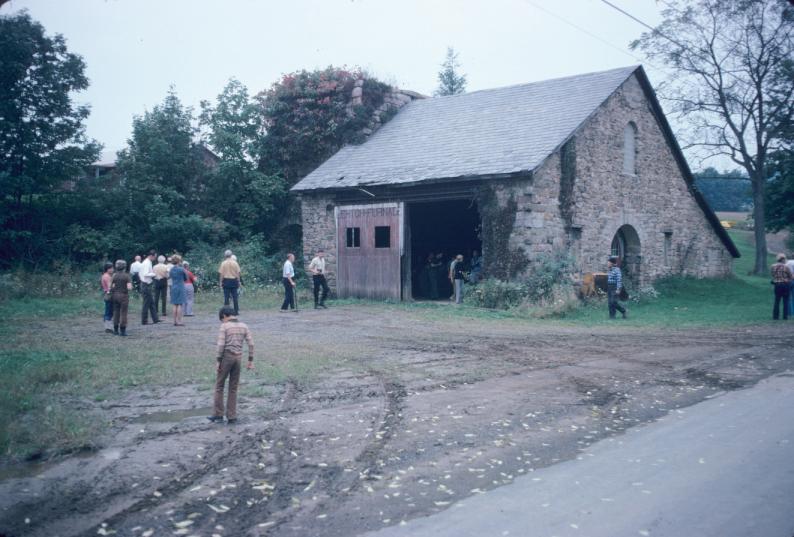 Stone casting shed adjacent iron furnaceSIA tour 1974