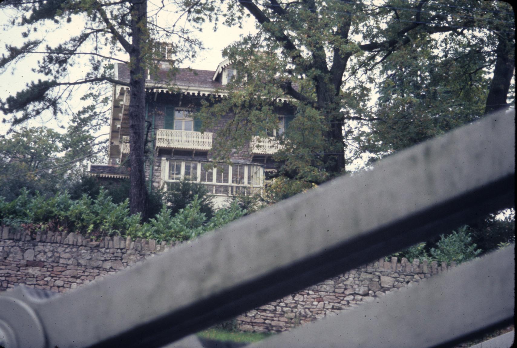 Picture of stone house, taken from bridge