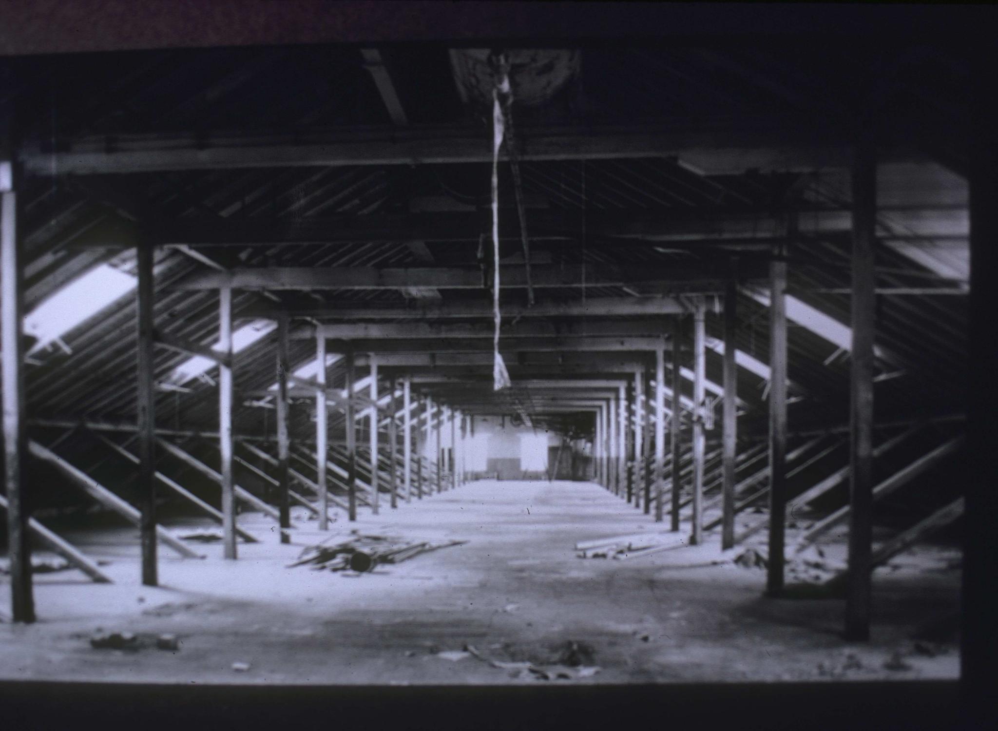 NETMS photo of the attic at the Dufee Mill No. 1.  Unknown date of photograph.