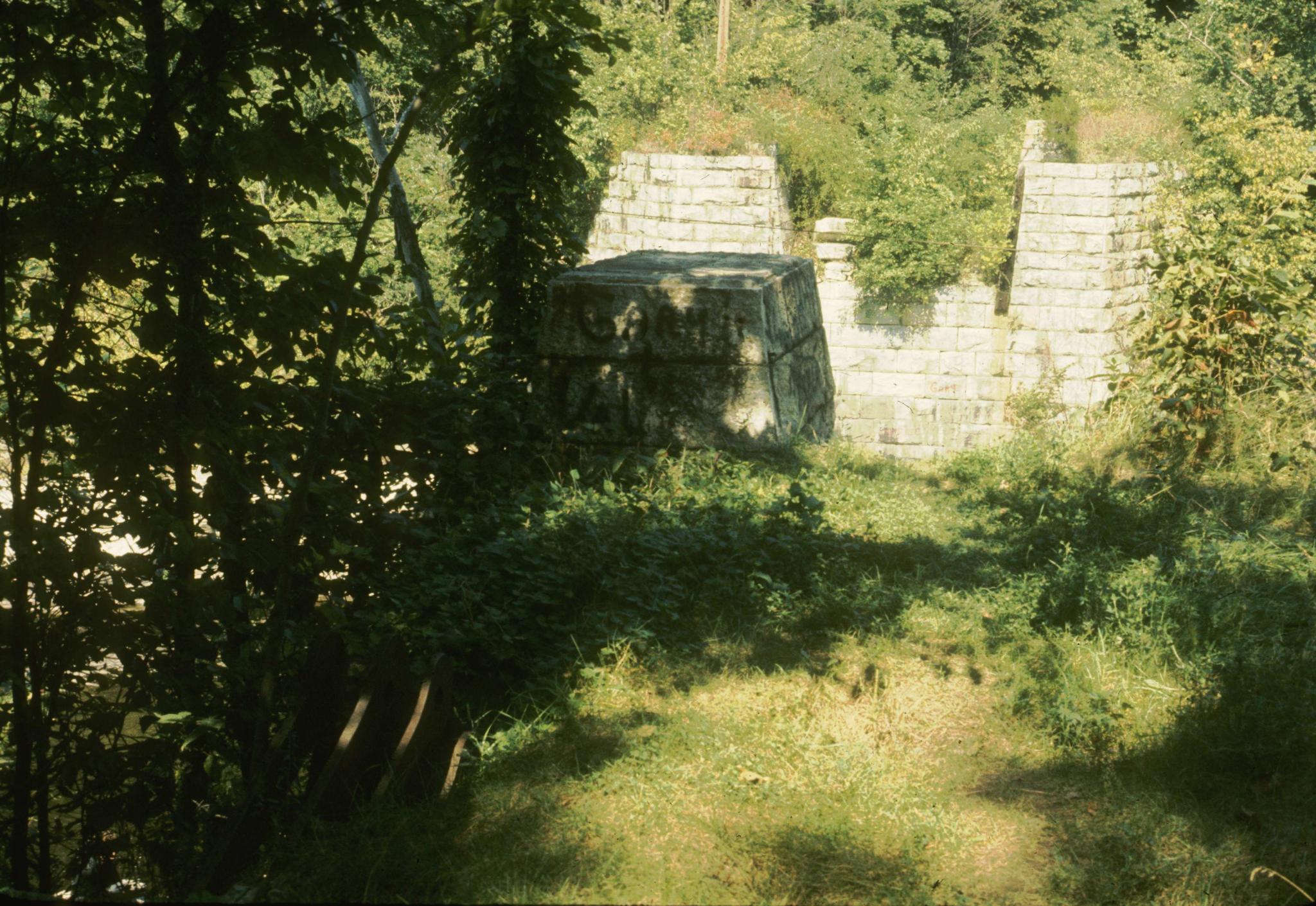 Photograph of the High Falls Aqueduct from the south abutment to the north…