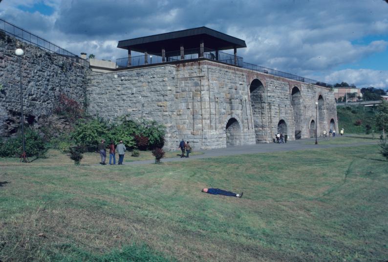 General view of bank of blast furnaces (conserved)