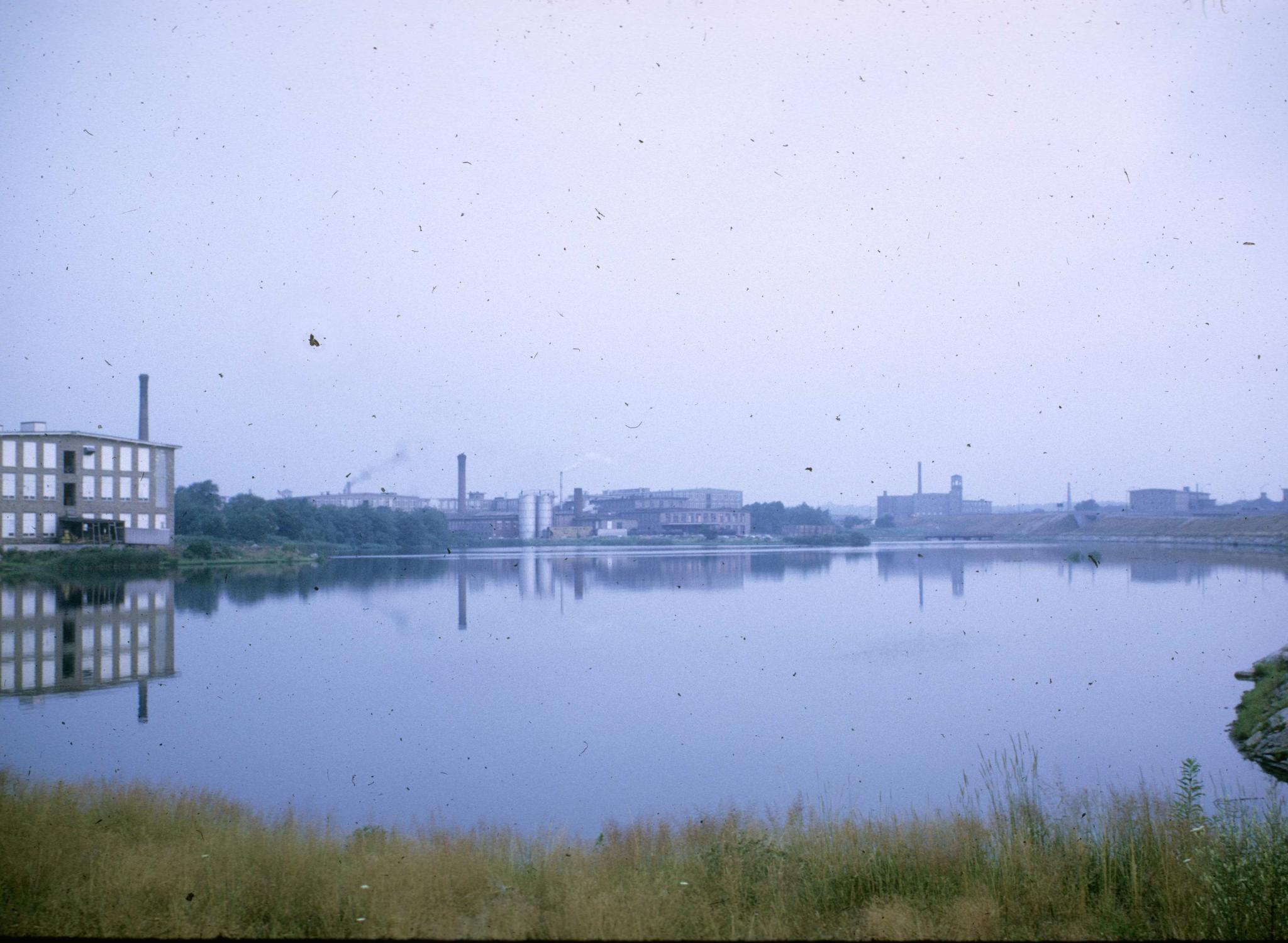 View of the Barnard, Davis, and Parker Mills in Fall River from across the…