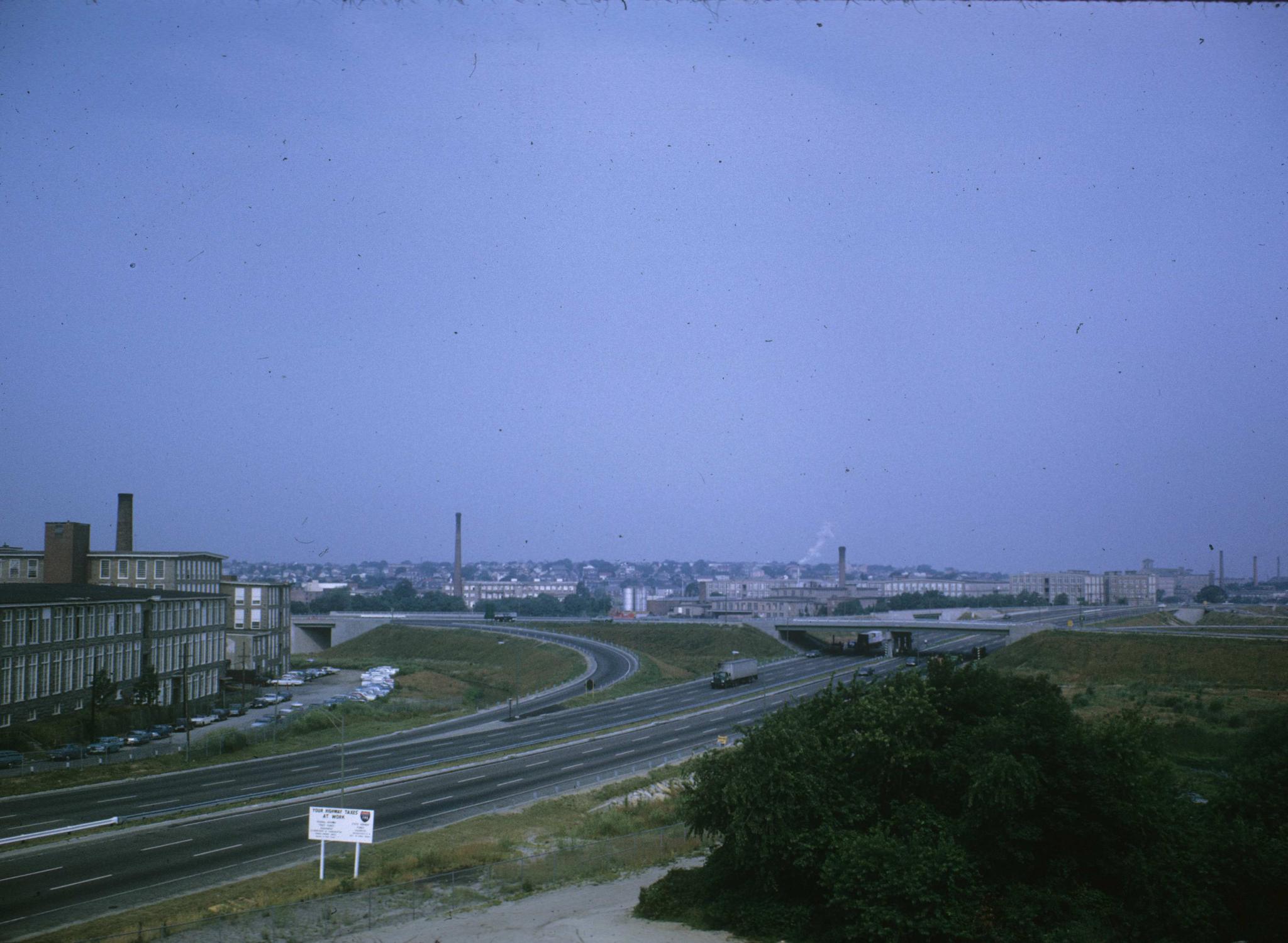 View of the Seaconnet Mill as well as other textile mills in Fall River.