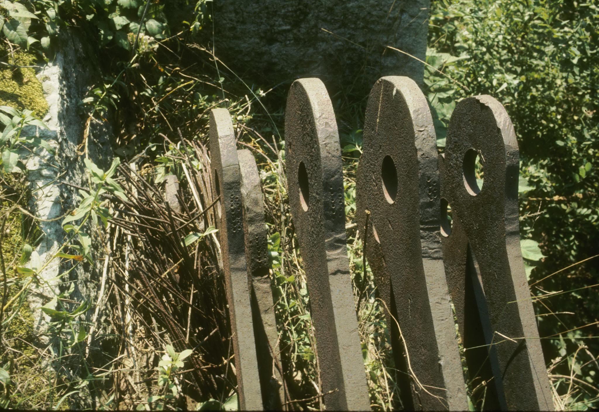 Photograph of the eyebars of the northeast anchorage of the High Falls Aqueduct…