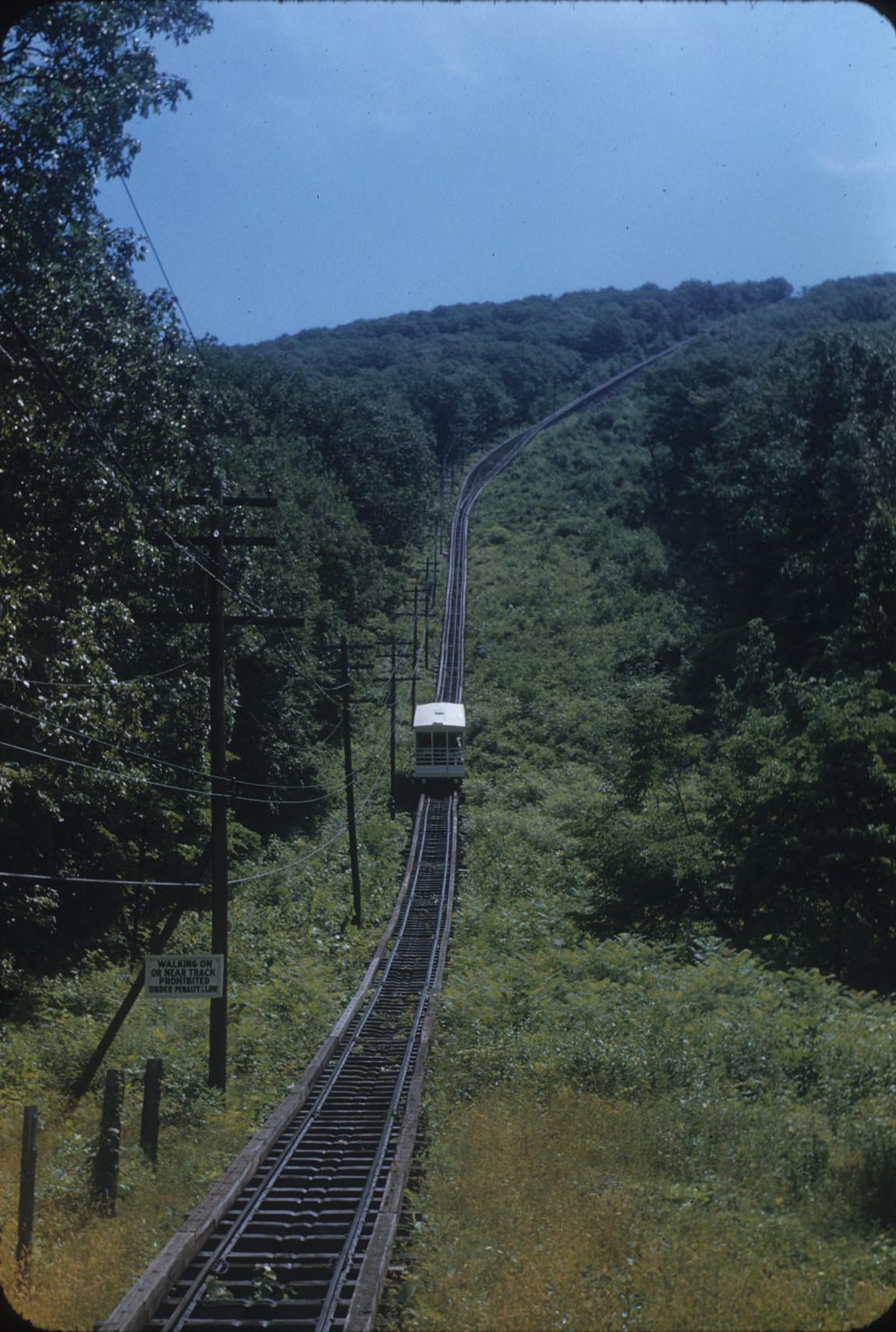 View of track with approaching car near bottom