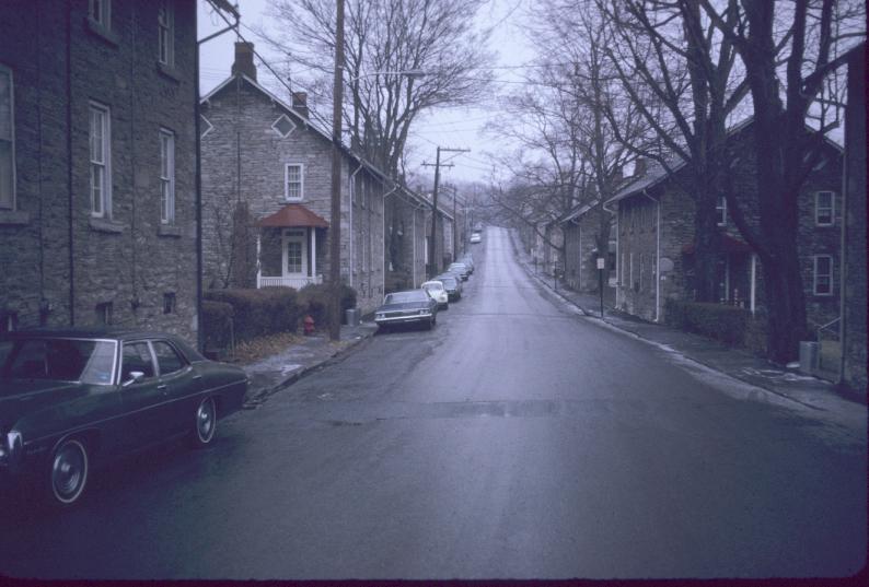 View of street of mine worker\'s housing assocaited with the Cornwall…