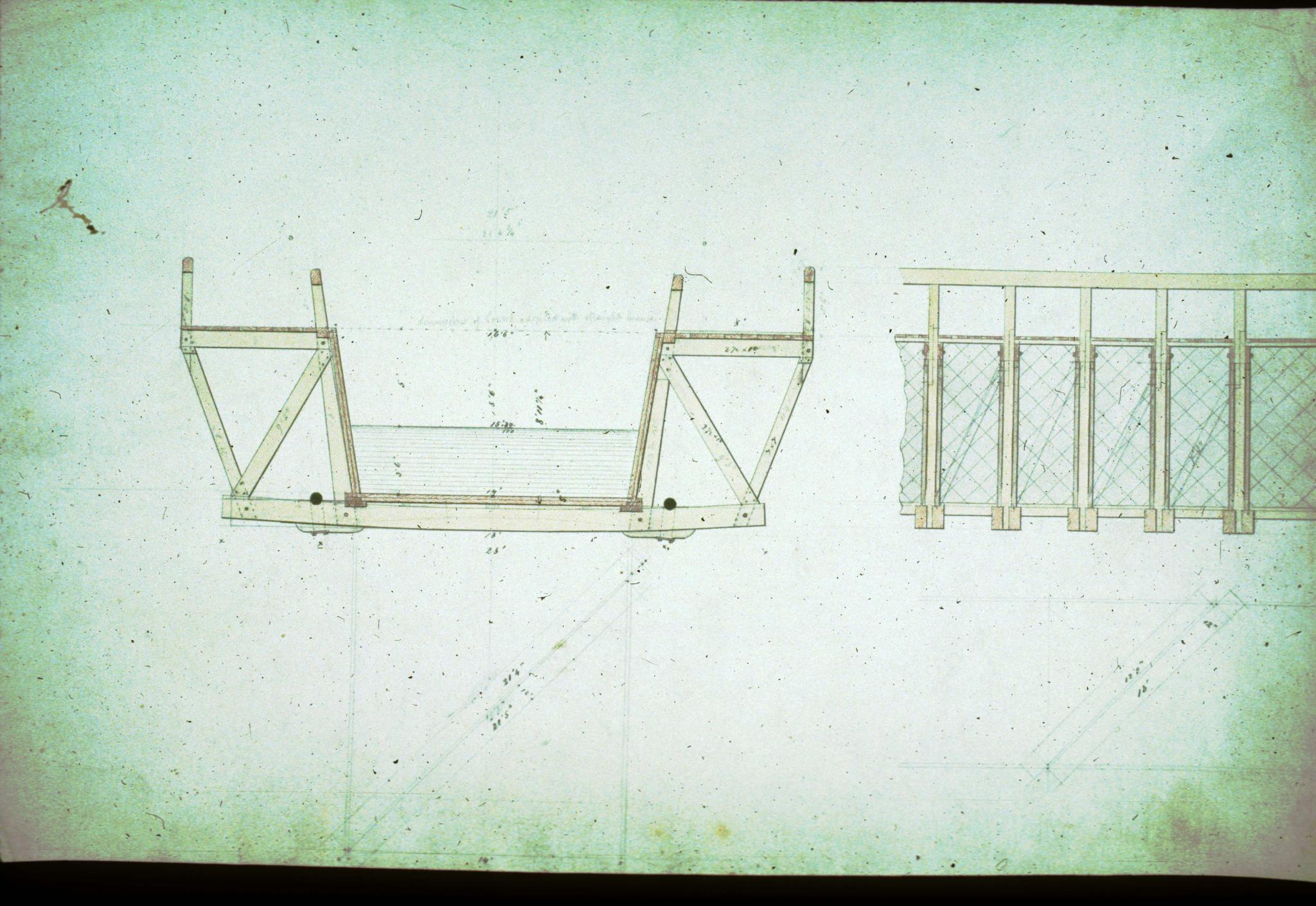 Photograph of historic cross-section of the Pittsburgh Aqueduct.  The aqueduct…