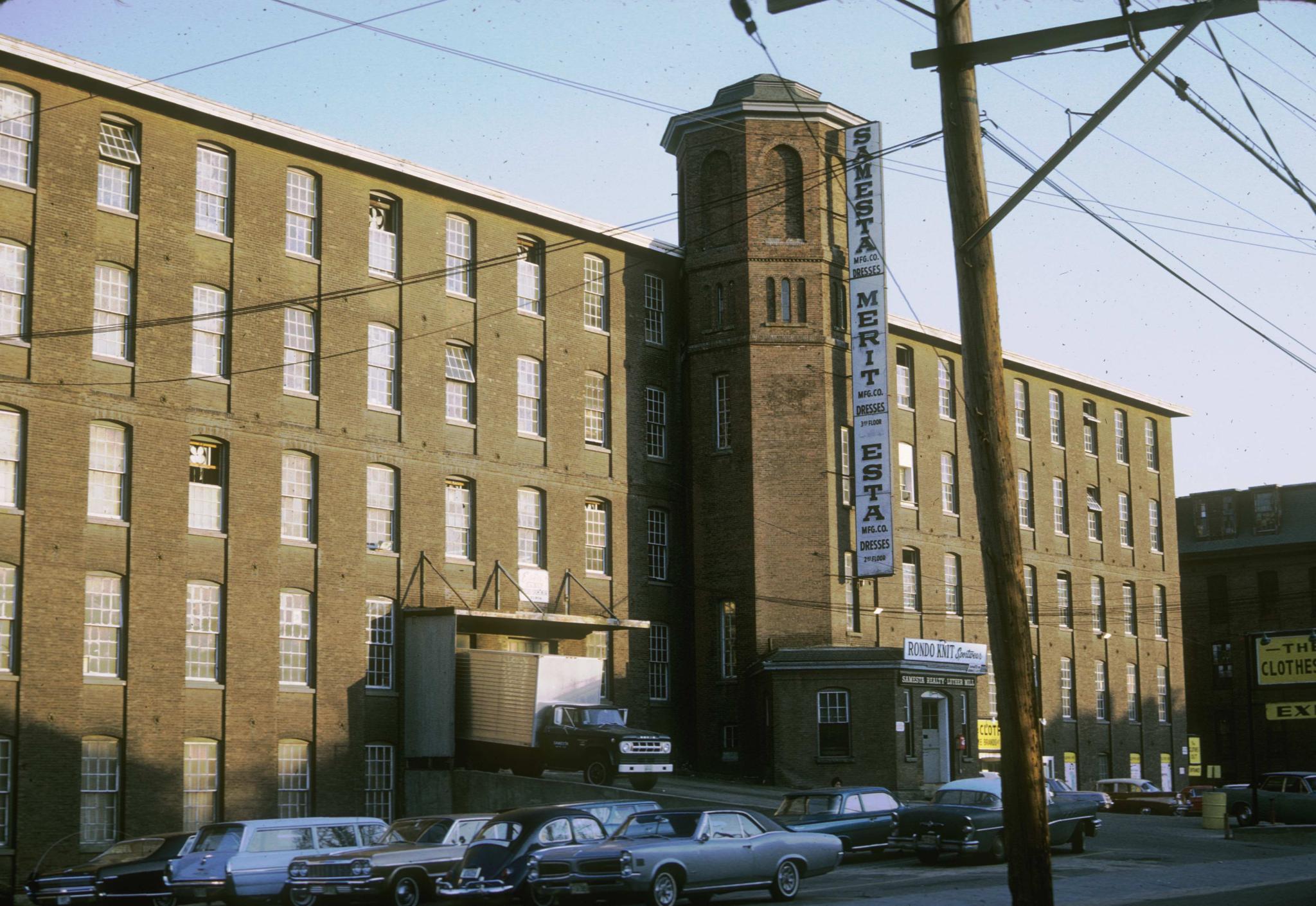 Picture of the Robeson Mill showing the octagonal tower at the front.  