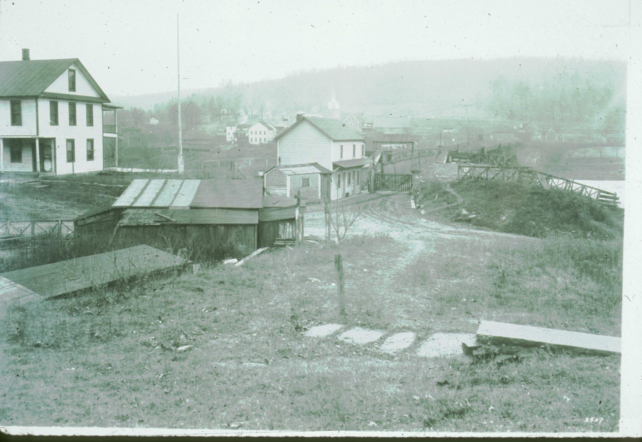 Historic photograph of the Delaware Aqueduct circa 1900.  The aqueduct has been…