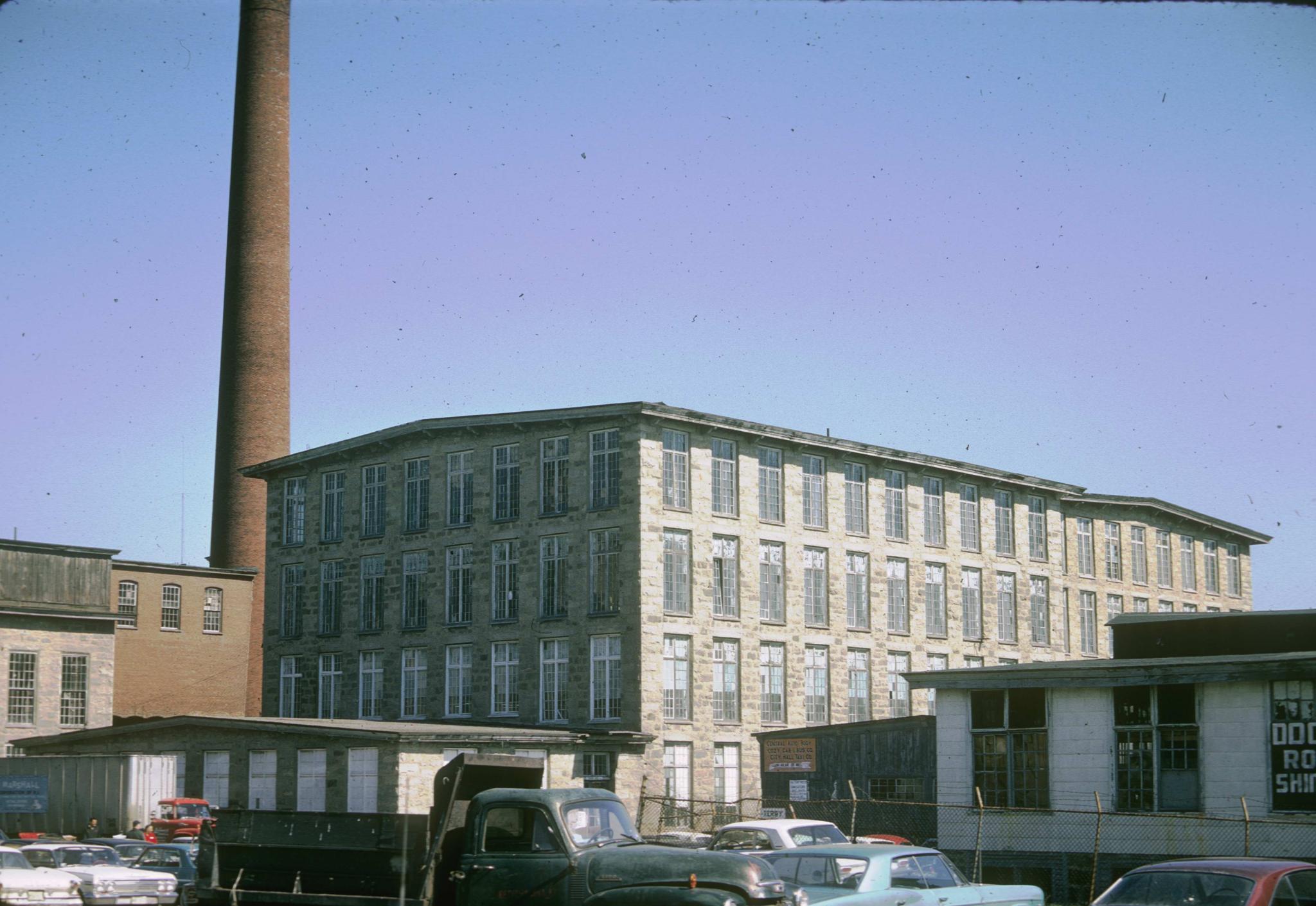 A photograph of the rear of the mill.