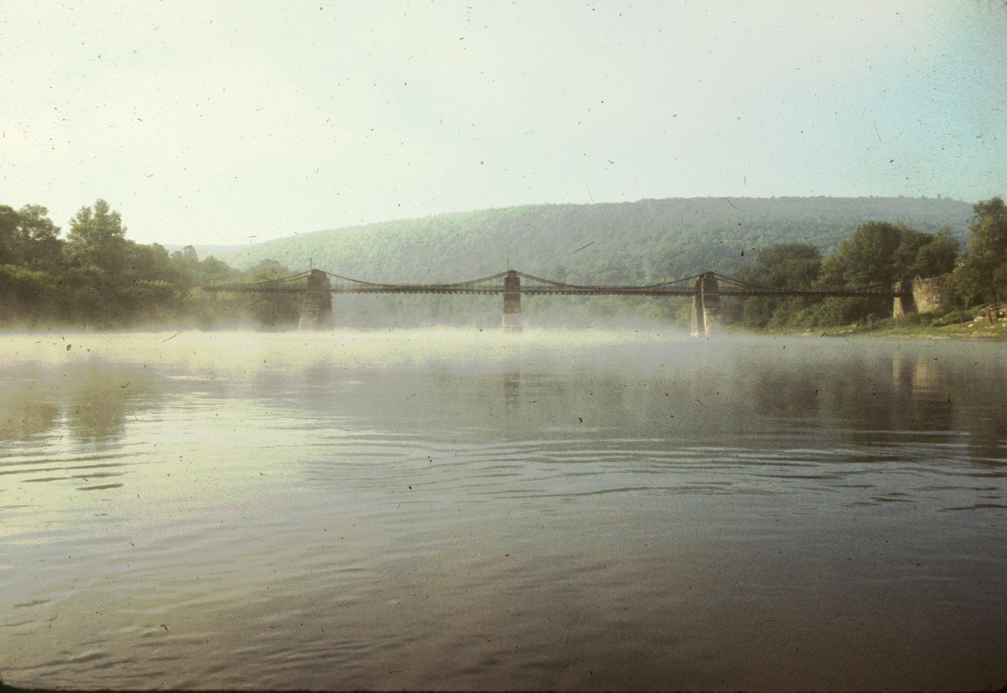 Photograph of the Delaware Aqueduct, also known as the Roebling Bridge, during…