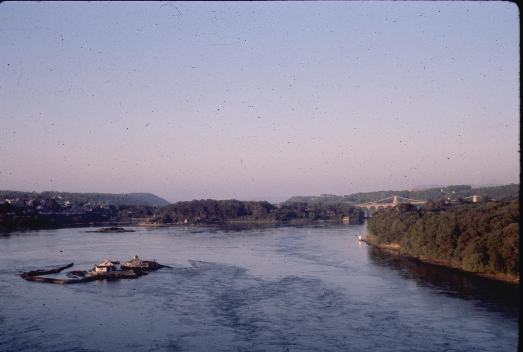 View East from top of center tower - Britannia Bridge