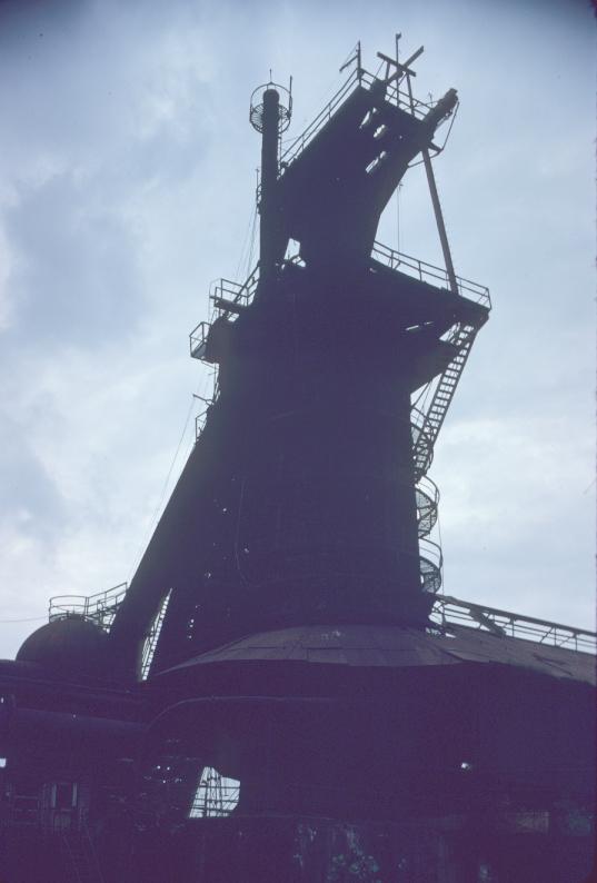 Furnace profile, ladderways, headframe and flare stack