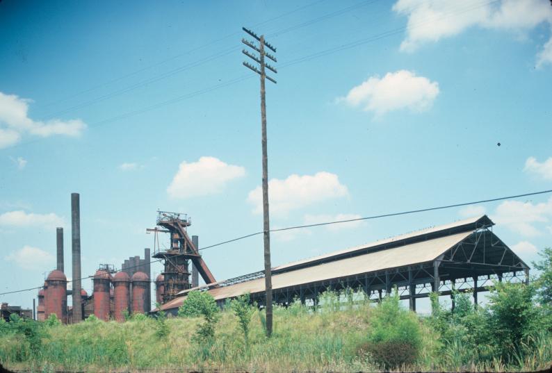 #2 Casting shed with blast furnace and stoves in background